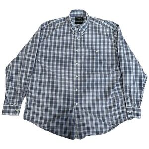 Vintage C.C. Filson Flannel Shirt Men's XL Plaid Cotton Long Sleeve Blue